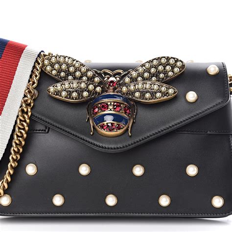 gucci bee bag fake|gucci black bag with pearls.